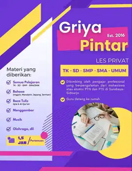 Les Privat (TK-SD-SMP-SMA-KULIAH/UMUM) Surabaya & Sidoarjo