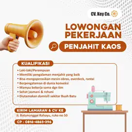 Dicari Tukang Jahit Kaos Serba Bisa