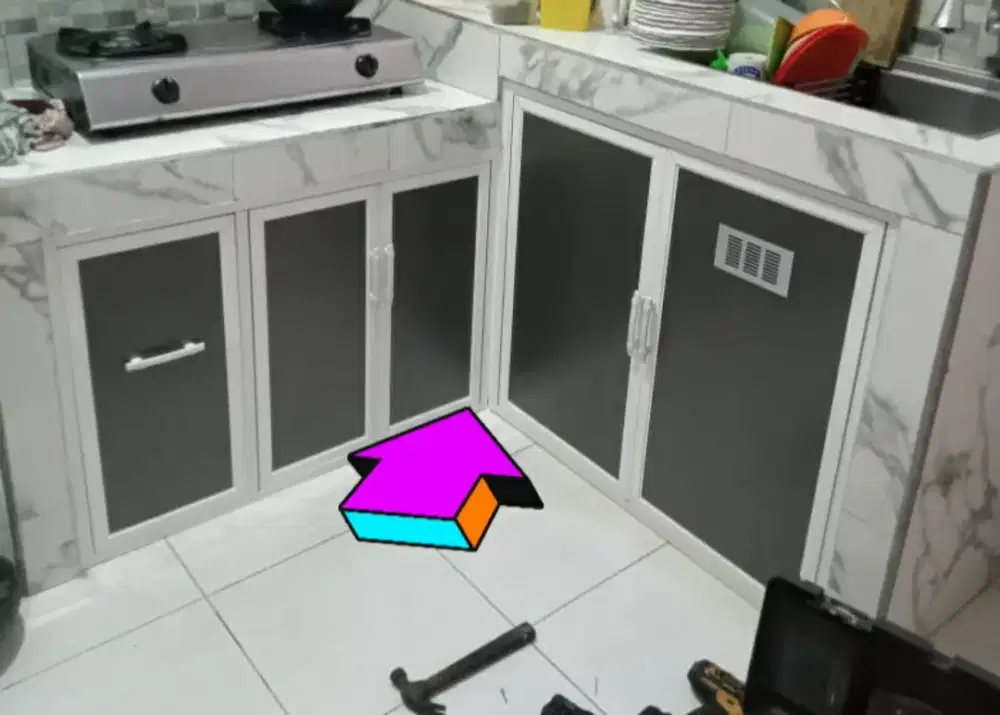 Kitchenset almunium acp ,anti rayap tahan air / bl