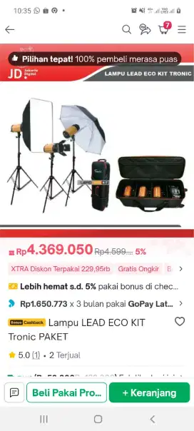 Flash camera lampu studio