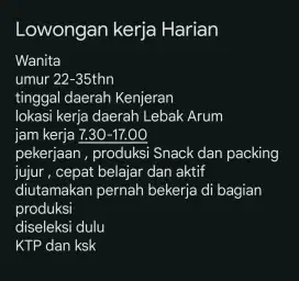 Tenaga Kerja wanita harian