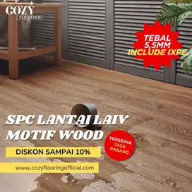 Lantai SPC Laiv klik tebal 4mm + 1,5mm IXPE | motif kayu