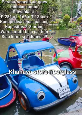 Mainan wisata karakter mobilan sepeda air goes/perahu gowes terbaru