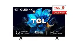 TCL 43 Inch 43P7K 2025 QLED 4K AiPQ Processor Quantum Dot Colour Do