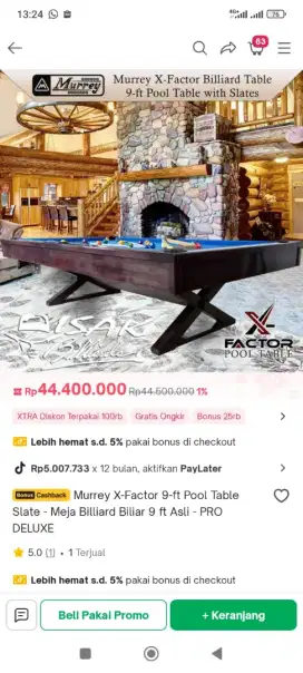 Meja billiard murrey xfactor