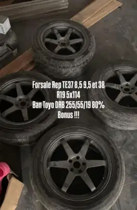Di Jual Cepet! Velg Mobil Ring 19 TE37 Replika + Ban Toyo