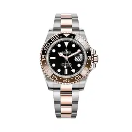 Rolex GMT Master II, Brown & Black Ceramic Steel & 18K Rose Gold