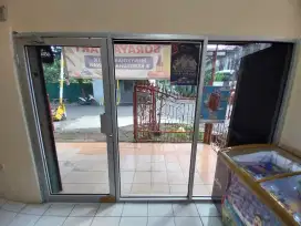 Partisi Kaca kusen Aluminium sekat ruang pintu kaca