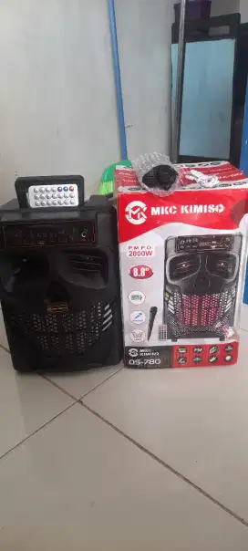 Speaker bluetoth kimiso 780, free mig karaoke suara super boss