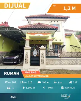 Dijual Rumah Terawat Siap Huni di Candi Panggung Malang