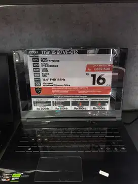 KREDIT LAPTOP MSI Thin 15 B7VF 012 cicilan tanpa kartu kredit bunga %