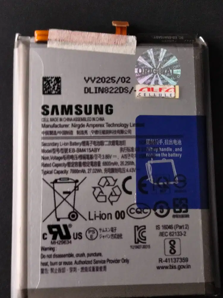 Baterai SAMSUNG M51 Baterai SAMSUNG M62 Batery EB-BM415ABY ORIGINAL