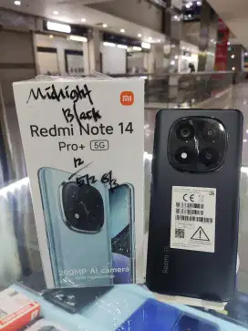 Xiaomi redmi note 14 pro+ plus 5g 12/512 black mulus garansi panjang