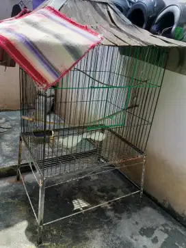 KANDANG BESI UKURAN BESAR + SEPASANG BURUNG PUTER