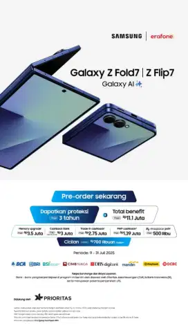 PRE ORDER SAMSUNG GALAXY ZFOLD 7 DAN FLIP 7 FREE UPGRADE
