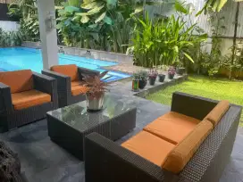 Sofa Outdoor Meja Top table kaca