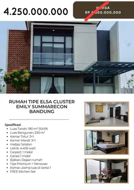 Dijual Rumah Lux Minimalis Emily Summarecon Bandung