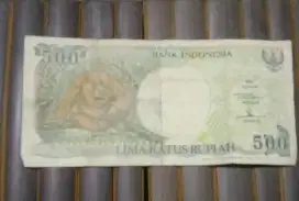 Uang Kuno Kertas Rp. 500 Rupiah Gambar Monyet