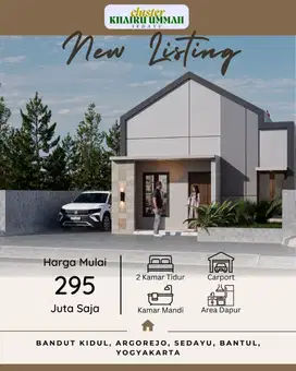 Rumah Cluster Mulai 295jt an SHM Bisa Kpr Lokasi di Argorejo Sedayu