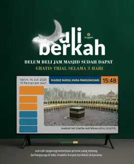 Jam Digital Masjid Gratis Uji Coba 3 Hari