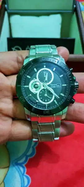 Jam Alexander Cristie Crono waktu tgl akurat tali panjang lengkap box