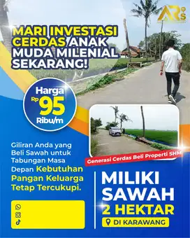 DIJUAL SAWAH PRODUKTIF SHM LUAS 2 HEKTAR DI TELAGASARI KARAWANG