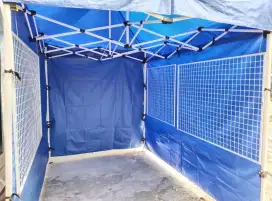 Tenda lipat 2x3 besi premium dinding polos 3 sisi