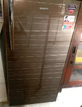 Kulkas sanken satu pintu diamond tempred glass