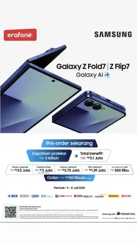 Pre Order Galaxy Zfold / Zflip 7 hanya di erafone palmerah