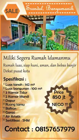 Dijual Cepat Rumah 2LT di Perumahan Villa Aster