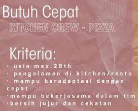 DI BUTUHKAN KITCHEN HELPER PIZZA