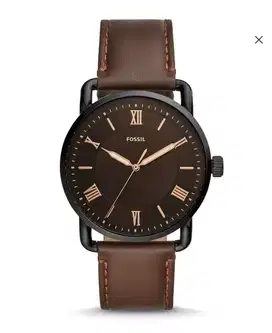 Jam Tangan Fossil Copeland 42 mm Three-Hand Brown Leather Watch-FS5666
