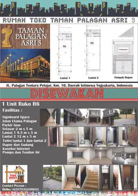 Disewakan Ruko 2 Lantai  Siap Pakai di Palagan, Free IPL Satu Tahun!