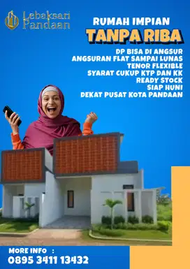 Rumah Kredit Syari'ah Ready Stock Dekat Taman Dayu Pandaan