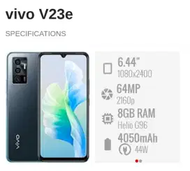 Vivo V23e 8+4/128 Mulusss Nett 2000 Passs