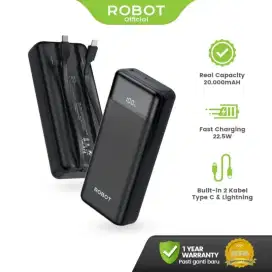 ROBOT RT25 PowerBank 20000 mAh Fast Charging PD 22.5W Built-In 2 Kabel
