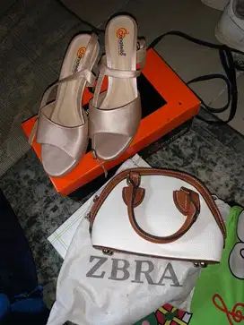 Dijual cepat dress zara + tas + heels donatello
