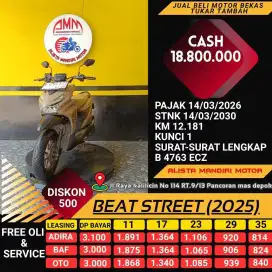 ALL NEW HONDA BEAT STREET 2025, B DEPOK PAJAK PANJANG. CASH/CREDIT OK.