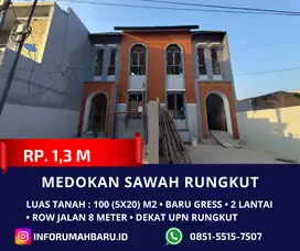 Medokan Sawah 2 Lantai ‼️ Rumah Baru Dekat UPN Rungkut Row 8 meter
