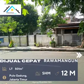 Rawamangun Jaktim Dijual Tanah Serta Bangunan Posisi Hoek Cocok Usaha