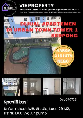 Dijual Apartemen Type Studio di Urbantown Serpong