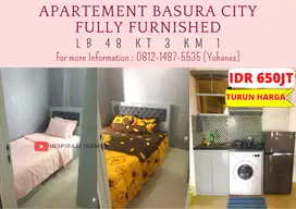 Apartemen Bassura Lb 48mtr 3BR Tower Dahlia Fully Furnished