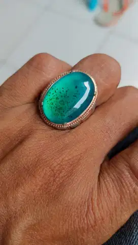 Batu Cincin Akik Permata Natural Chrysocolla Bacan Doko Selasih Top