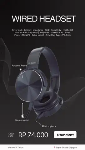 V-GEN VHD1-08 Headphone