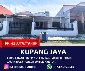 Cocok untuk Kantor ‼️Disewakan Rumah 50 Meter dari Raya Kupang  Jaya