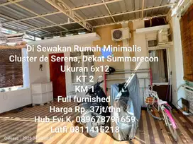 Di sewakan rumah minimalis, siap huni, cluster serenaSerena
