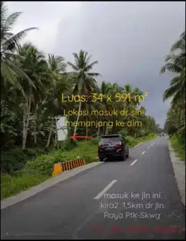 Tanah di jual cepat ukuran 34x591 meter²