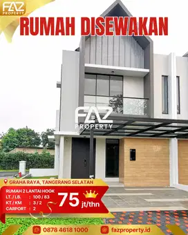 Disewakan Rumah Hook Vazza Graha Raya Bintaro Brand New