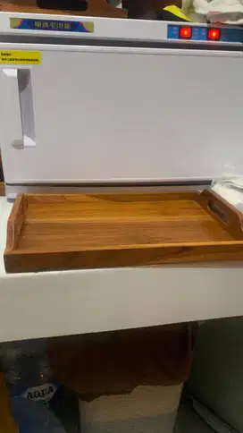 baki nampan kayu jati mangkok mahoni display tube botol pump pipet rak