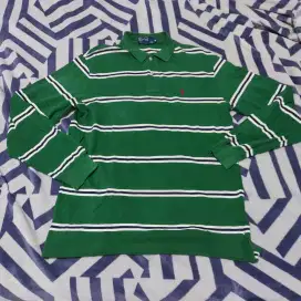 Polo by ralph lauren rugby long sleeves shirt size M  kaos  salur